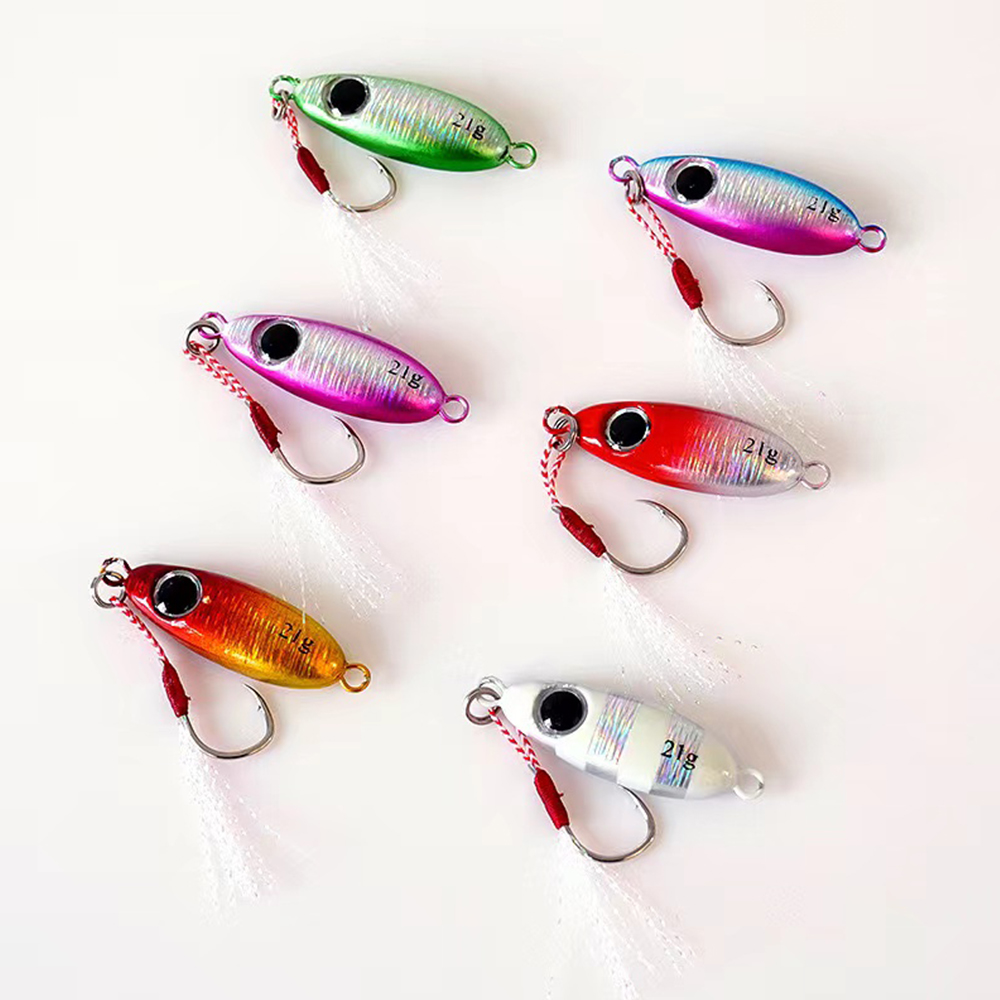 3D Printing Lure - 6pcs Micro Metal Jigging เหยื่อตกปลา 5.5g/7.5g/10g/14g/17g/21g